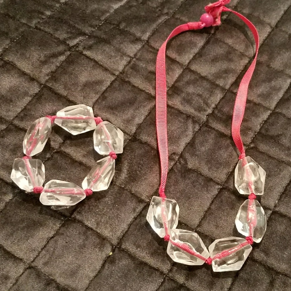 Hot pink ribbon statement jewelry for children